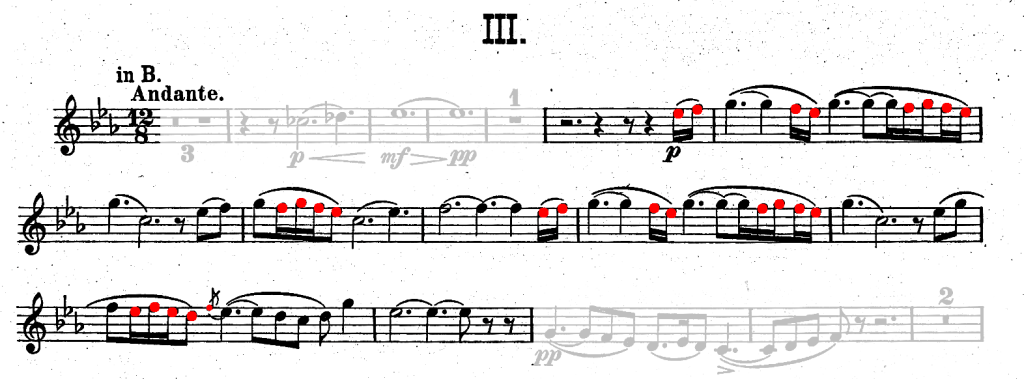 passage notes in red